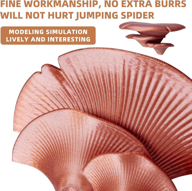 Cynailli Jumping Spider Hide Habitat Accessories, Brown Jumping Spider Enclosure Mushroom Shelf Magnetically Concealed, Jumping Spider Web with Magnets, Jumping Spider Enclosure Climbing and Feeding Platforms - Image 4